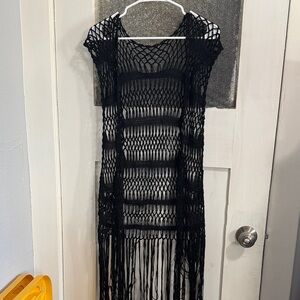 Source Unknown Black Crochet Dress